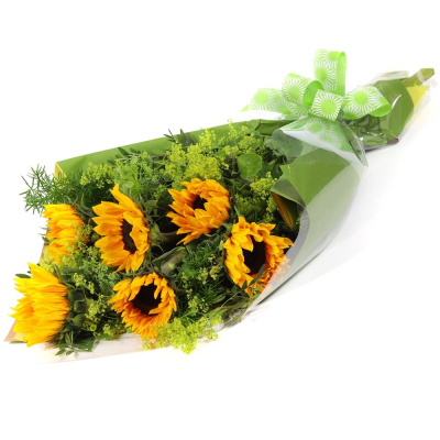 Sunshine Bouquet - Brighten any room with the radiant rays of this stunning sunflower bouquet. Presented in beautiful packaging, it`s ideal for spreading joy and light.