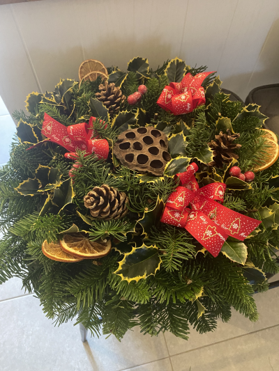 Spruce/Holly Posy - Spruce/Holly Posy (suitable for cemetery)